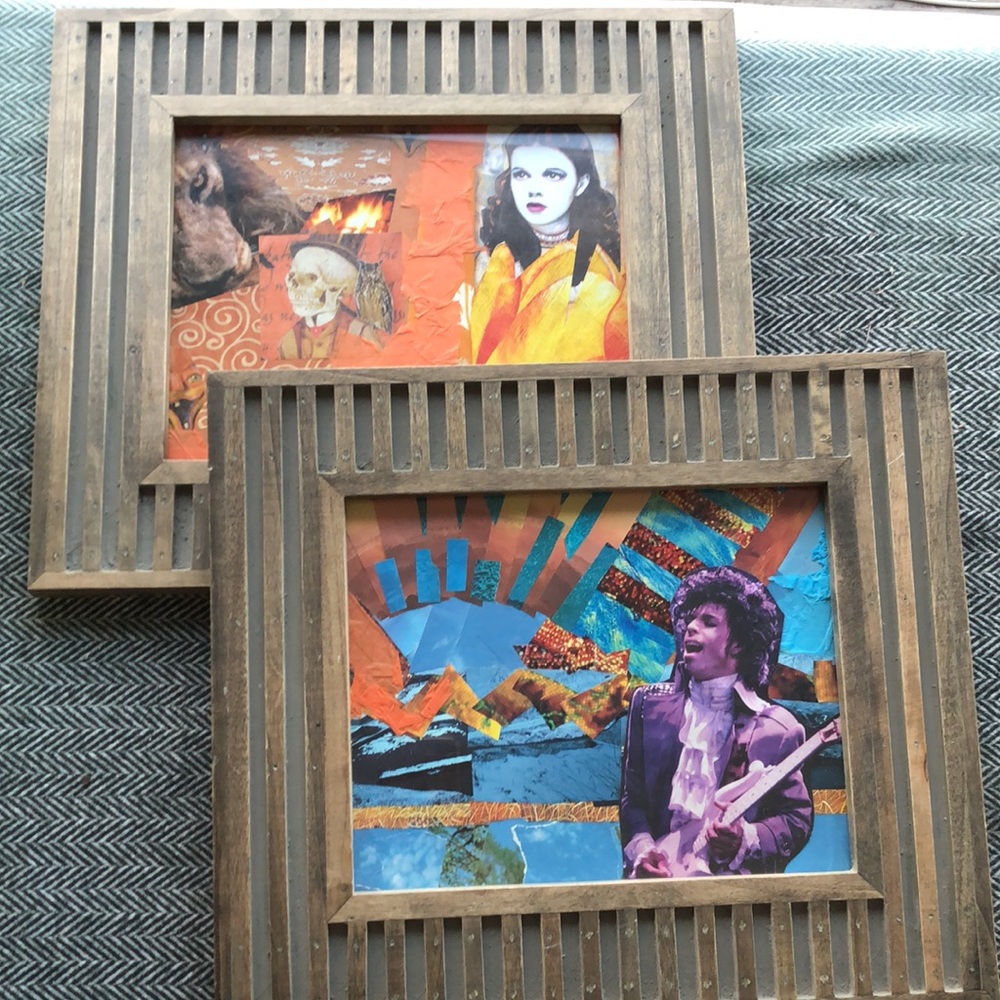 One of a kind, unique, mixed media art (Frame included)